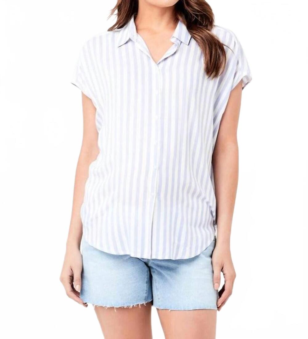 NEW RIPE quinn relaxed button shirt in blue/white
